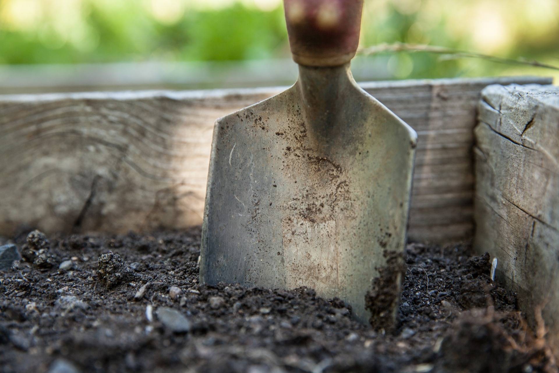 garden soil shovel
